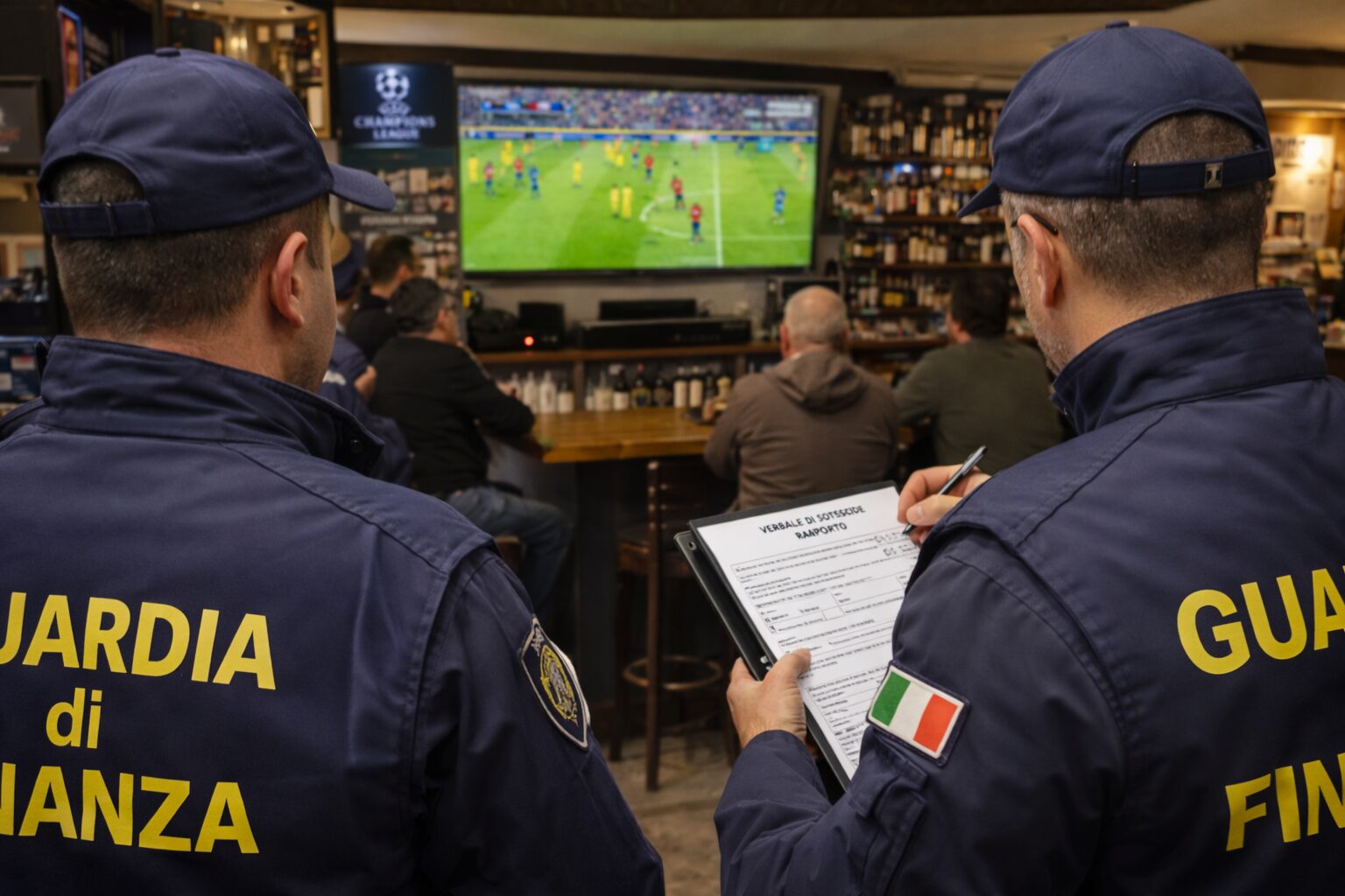 Guardia di finanza streaming illegali Champions League bar locali