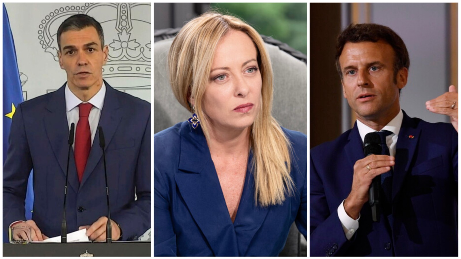 Sanchez, Macron e Meloni