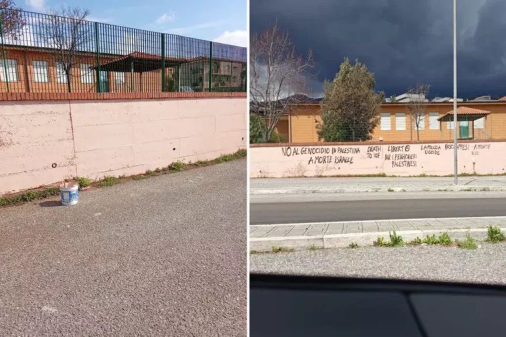 Scritte contro Israele chiesa Lamezia Terme