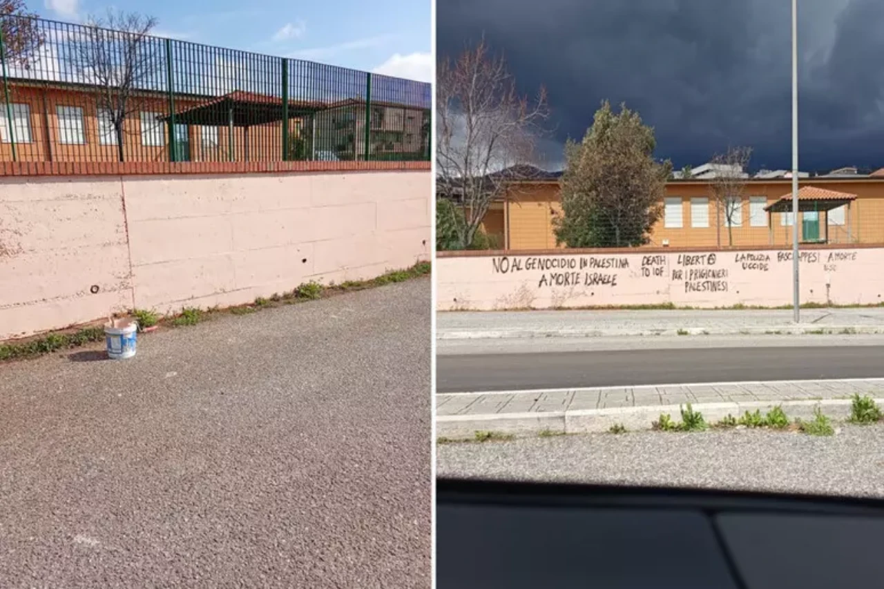 Scritte contro Israele chiesa Lamezia Terme