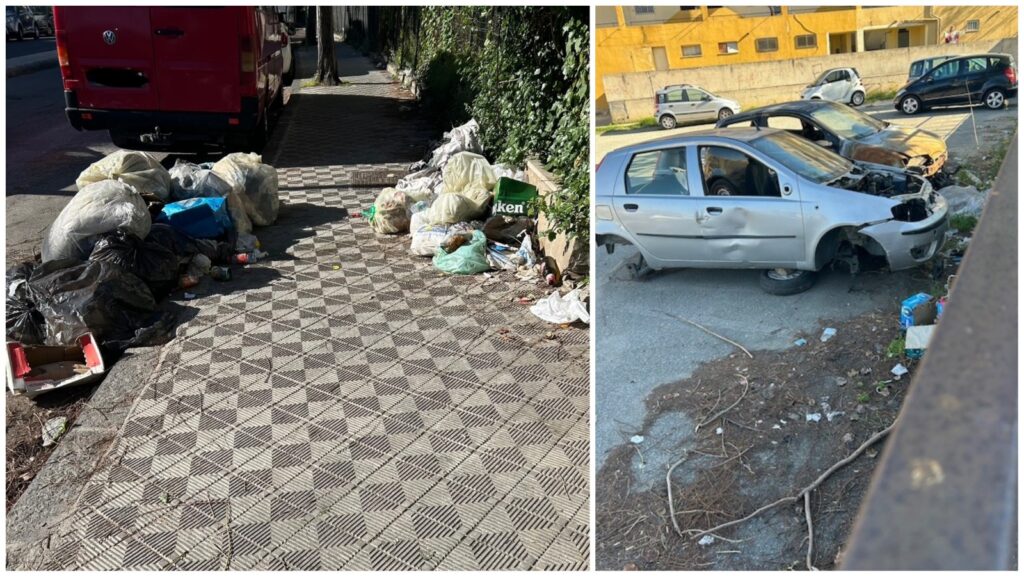 Spazzatura e auto smontate Viale Europa