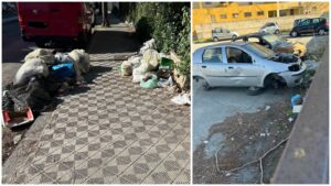 Spazzatura e auto smontate Viale Europa