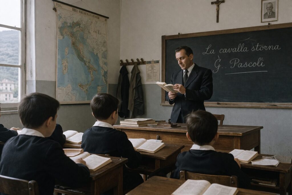 Studenti a scuola nel passato