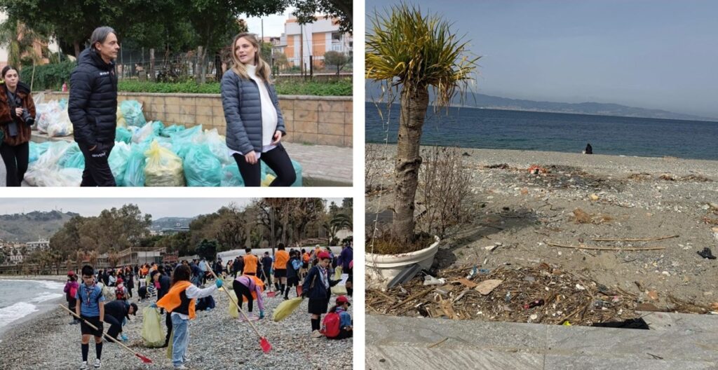 inzaghi angela robusti volontari spiaggia sporca lungomare reggio calabria
