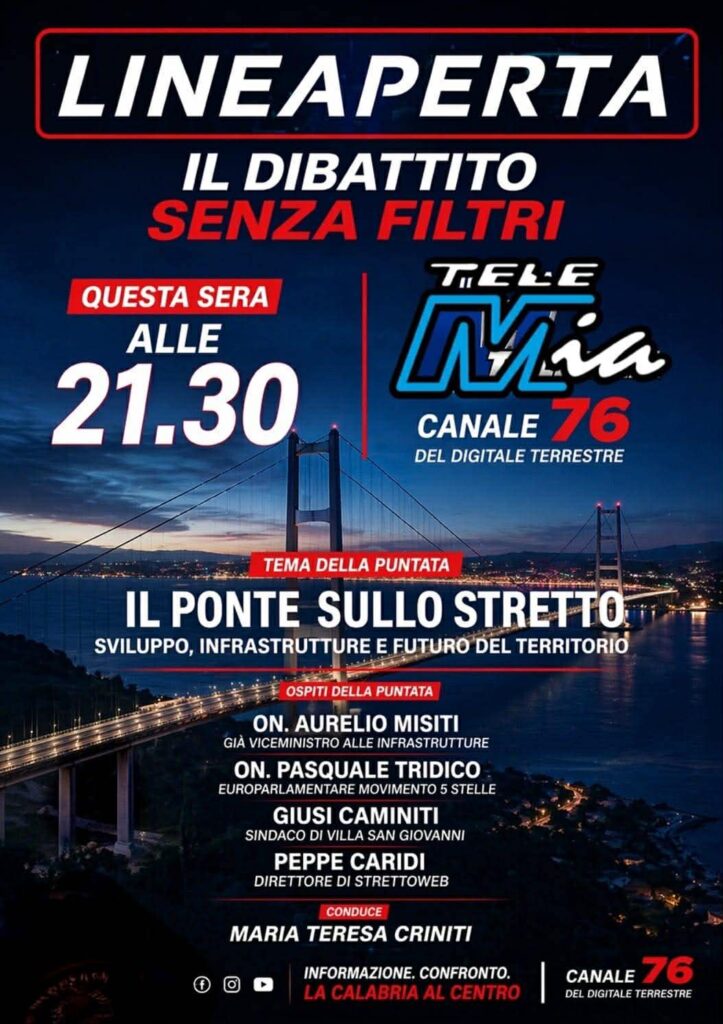 locandina programma telemia sul ponte sullo stretto