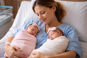 mamma partorisce due gemelle