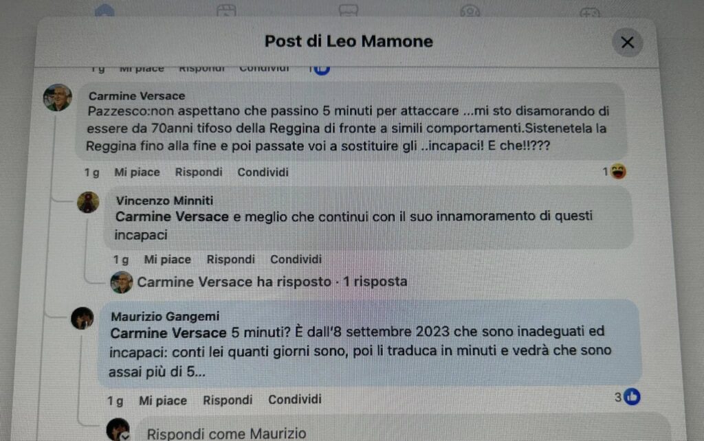 screen commento con mi piace ballarino