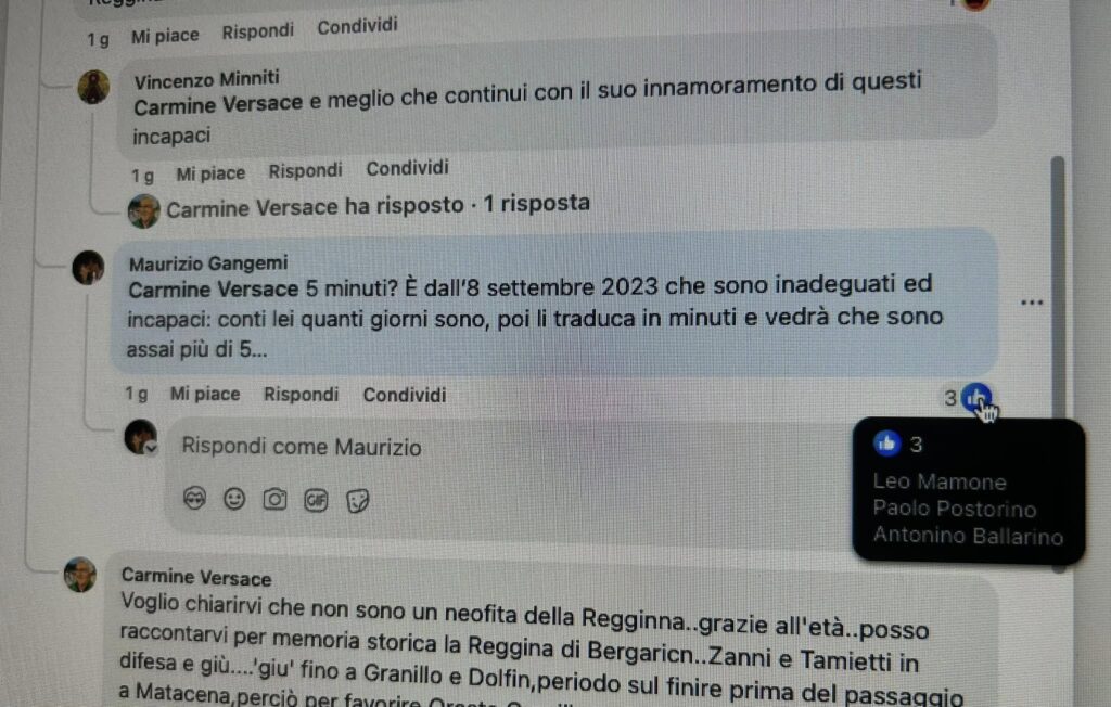 screen commento con mi piace ballarino