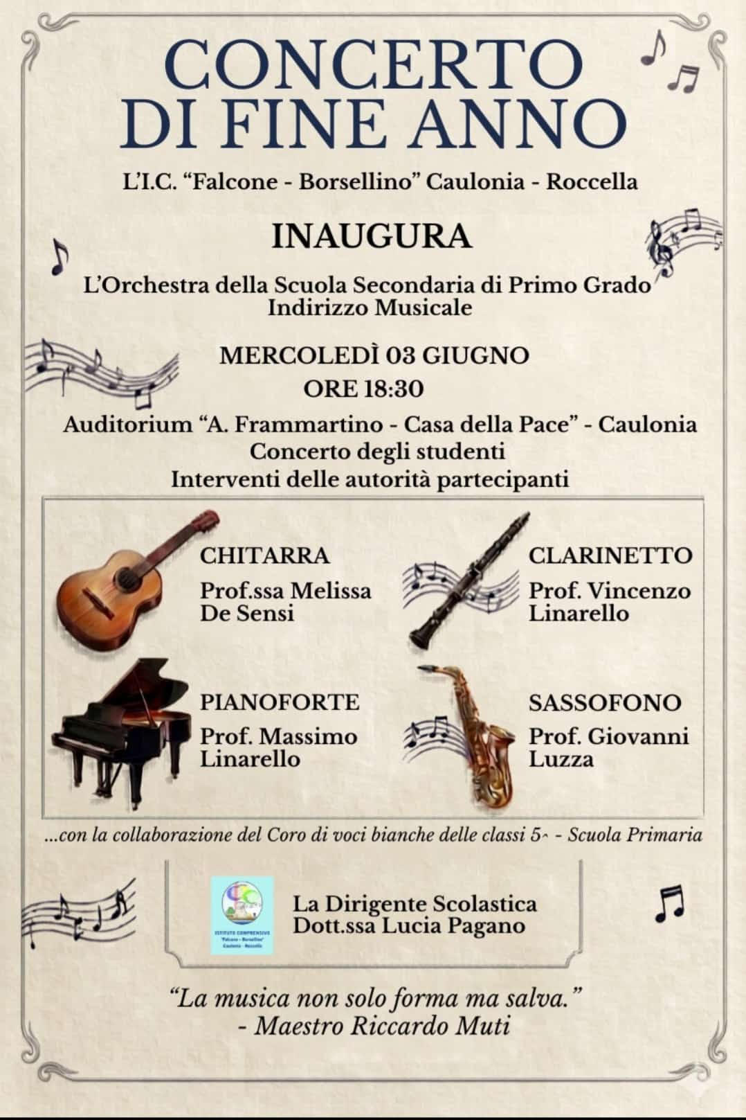 Concerto di fine anno Istituto Comprensivo “Falcone-Borsellino” di Caulonia-Roccella