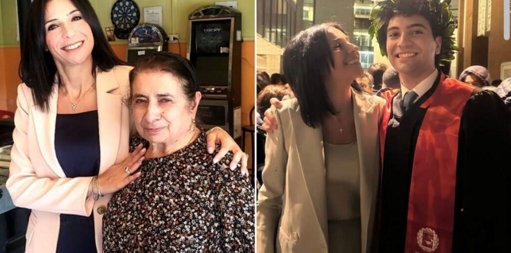 Giusi Princi con mamma e figlio