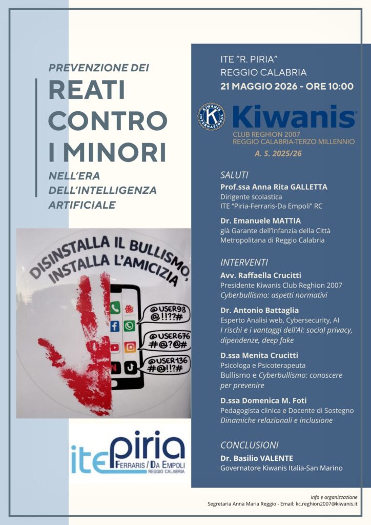 Kiwanis e ITE Piria contro Cyberbullismo