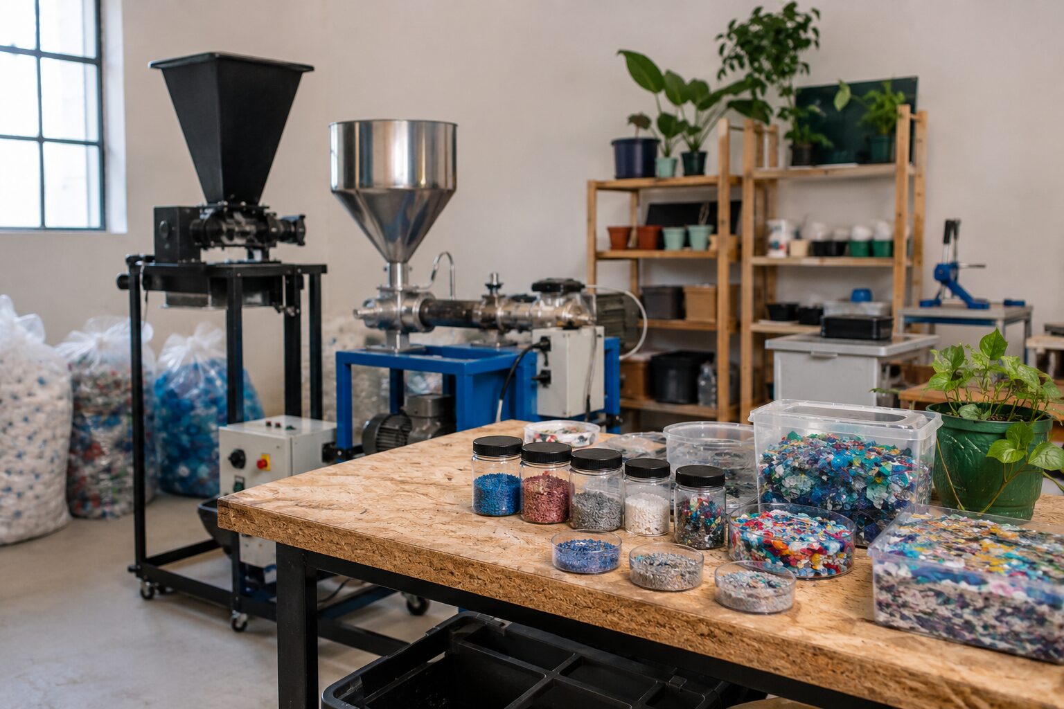 Laboratorio di riciclaggio plastica