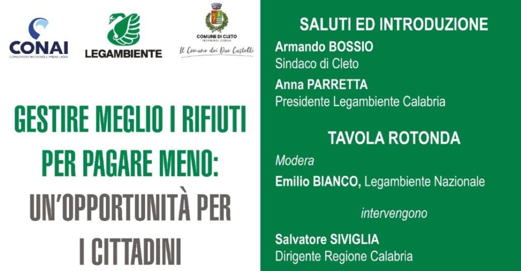 Locandina Gestire Meglio i rifiuti per pagare meno