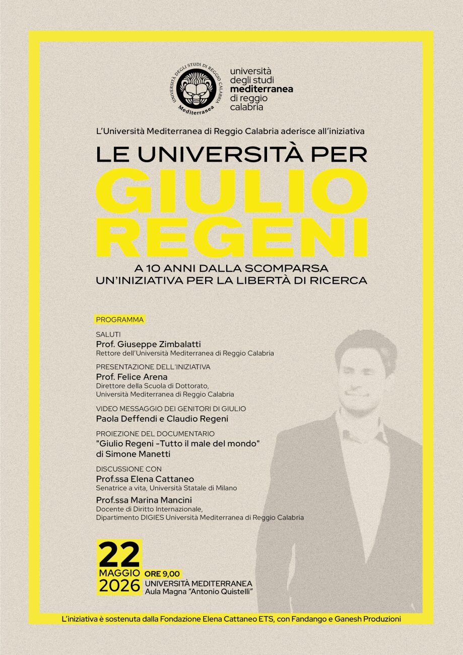 Locandina Regeni UNIRC