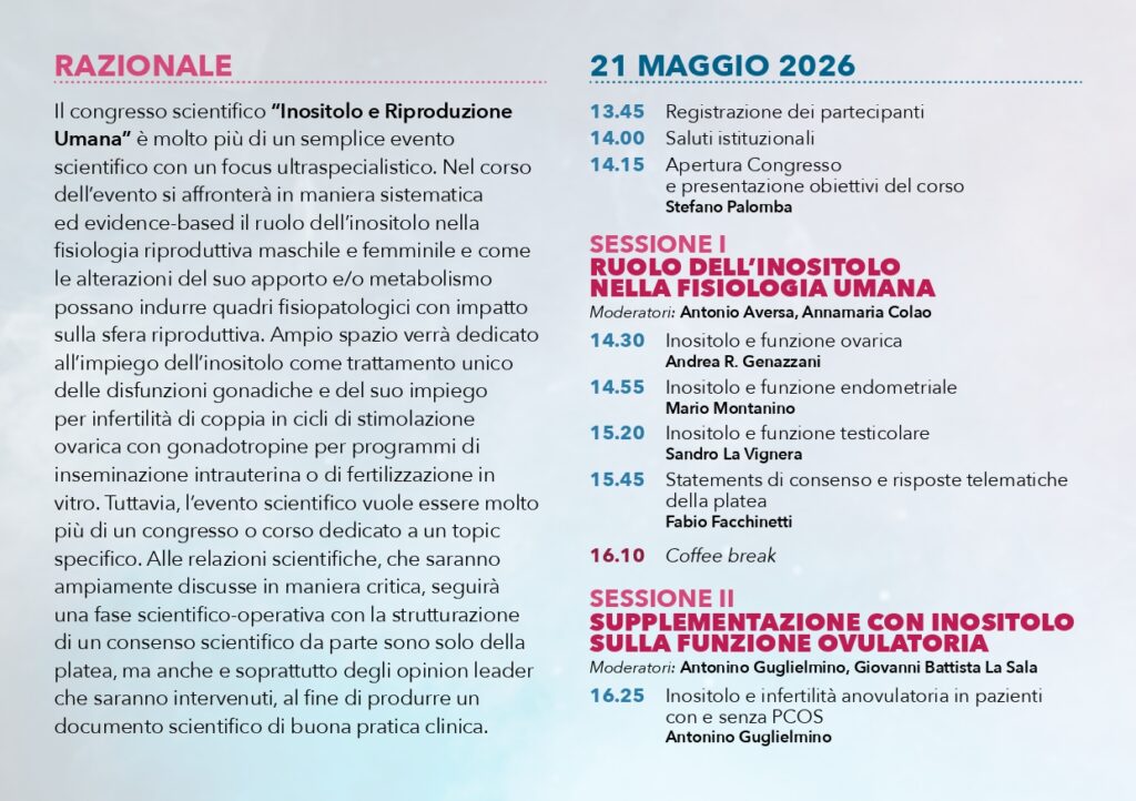 congresso “Inositolo e Riproduzione Umana – Consensus Conference Italiana