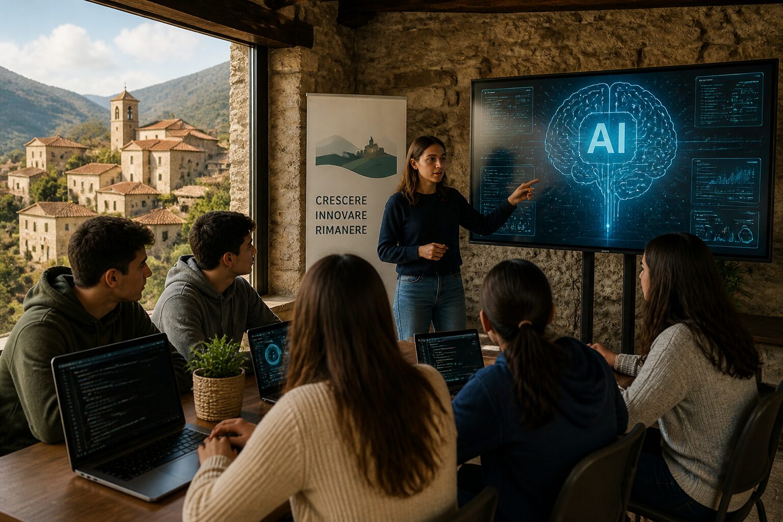 giovani studiano AI