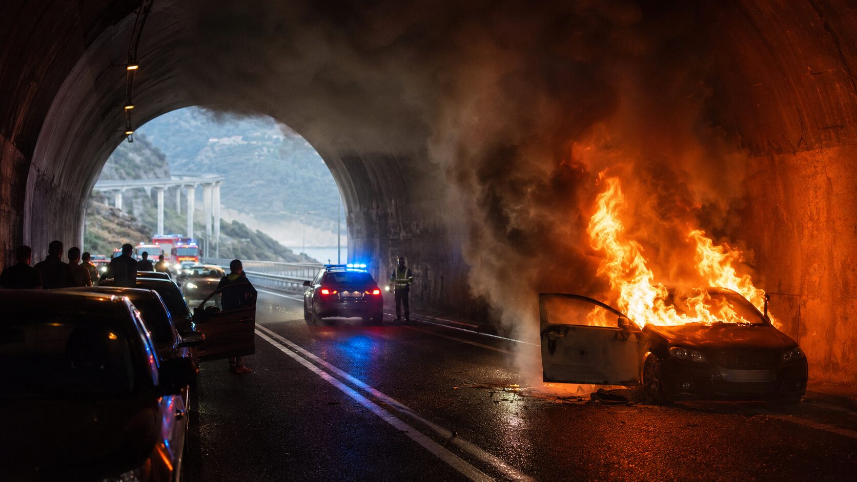 incendio auto a2 salerno reggio