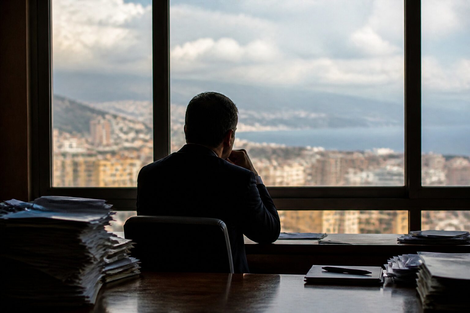 lavoratore riflette in ufficio