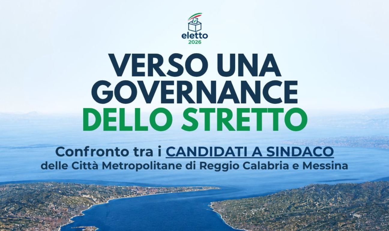 locandina evento confronto sindaci reggio e messina
