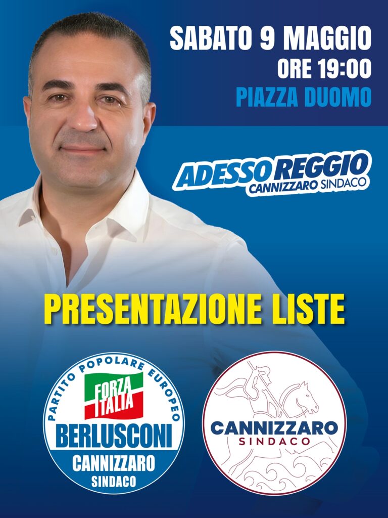locandina evento presentazione liste cannizzaro sindaco e forza italia
