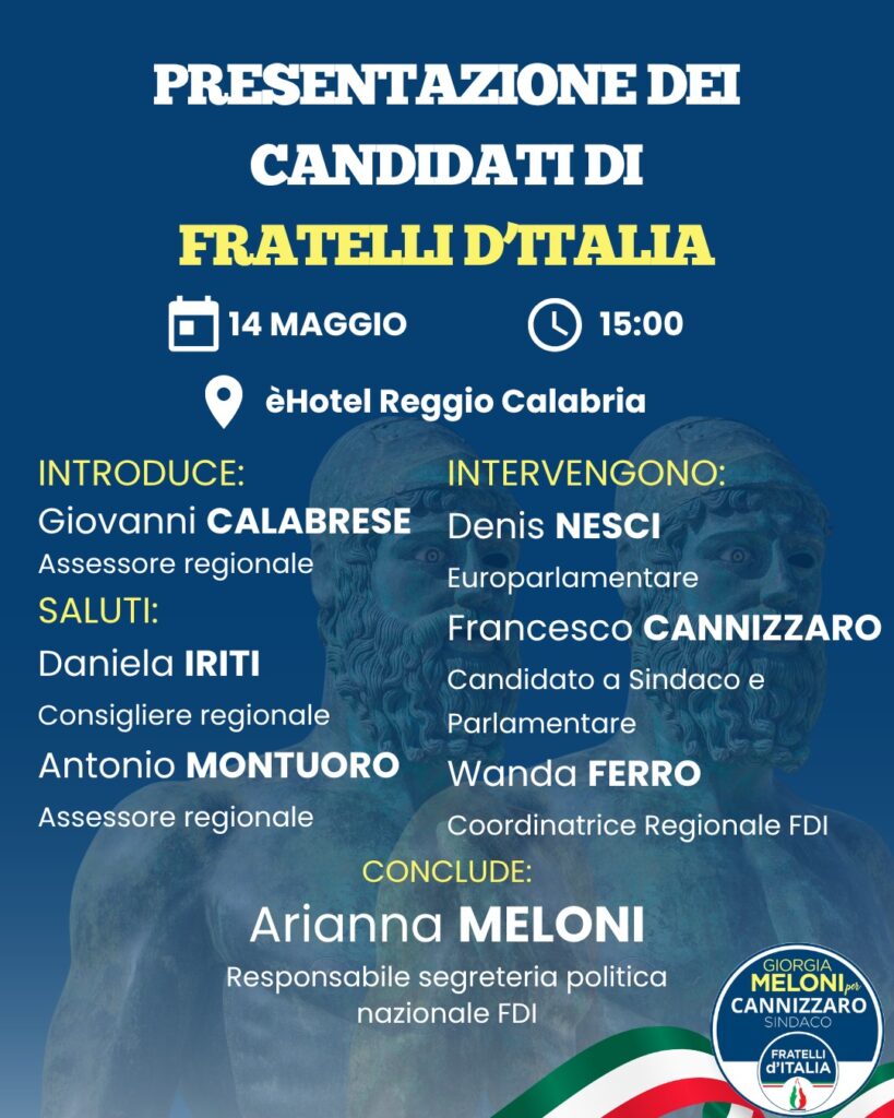 locandina presentazione lista fratelli d'italia