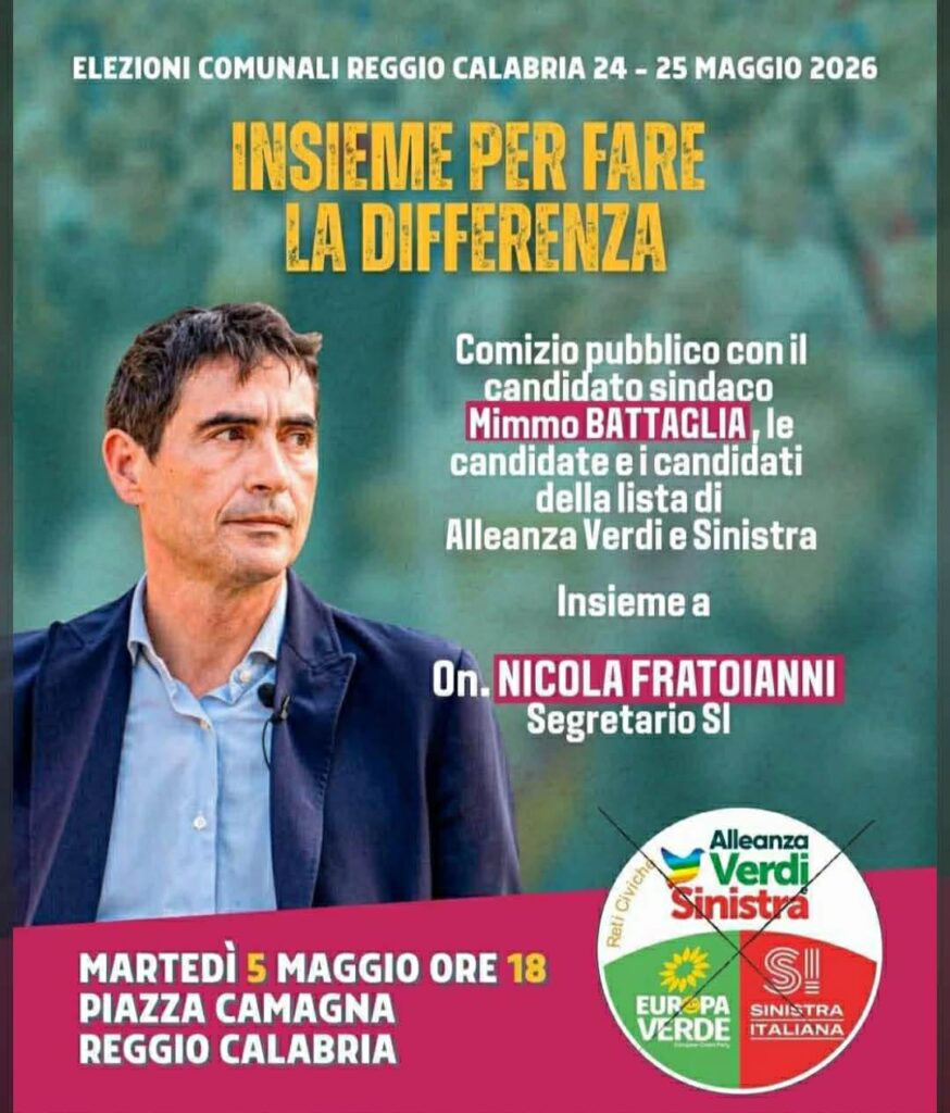 locandina presenza fratoianni avs a reggio calabria