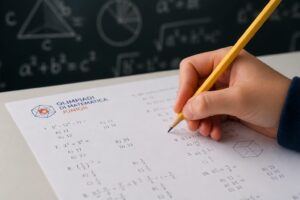 olimpiadi matematica studente con matita