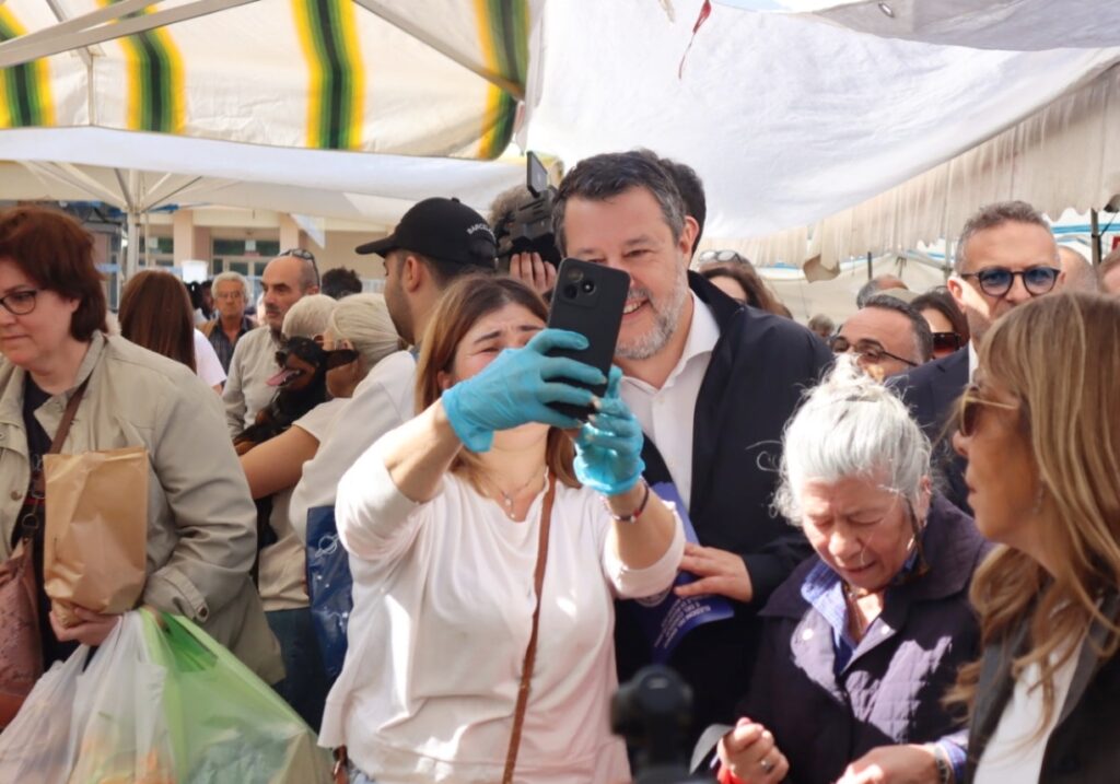 salvini al mercato a botteghelle