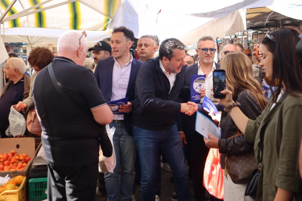 salvini al mercato a botteghelle