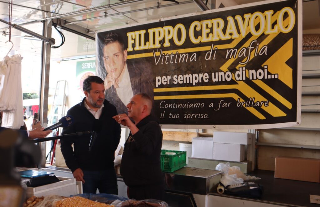 salvini al mercato a botteghelle