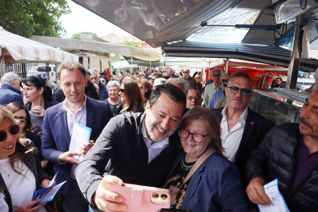salvini al mercato a botteghelle