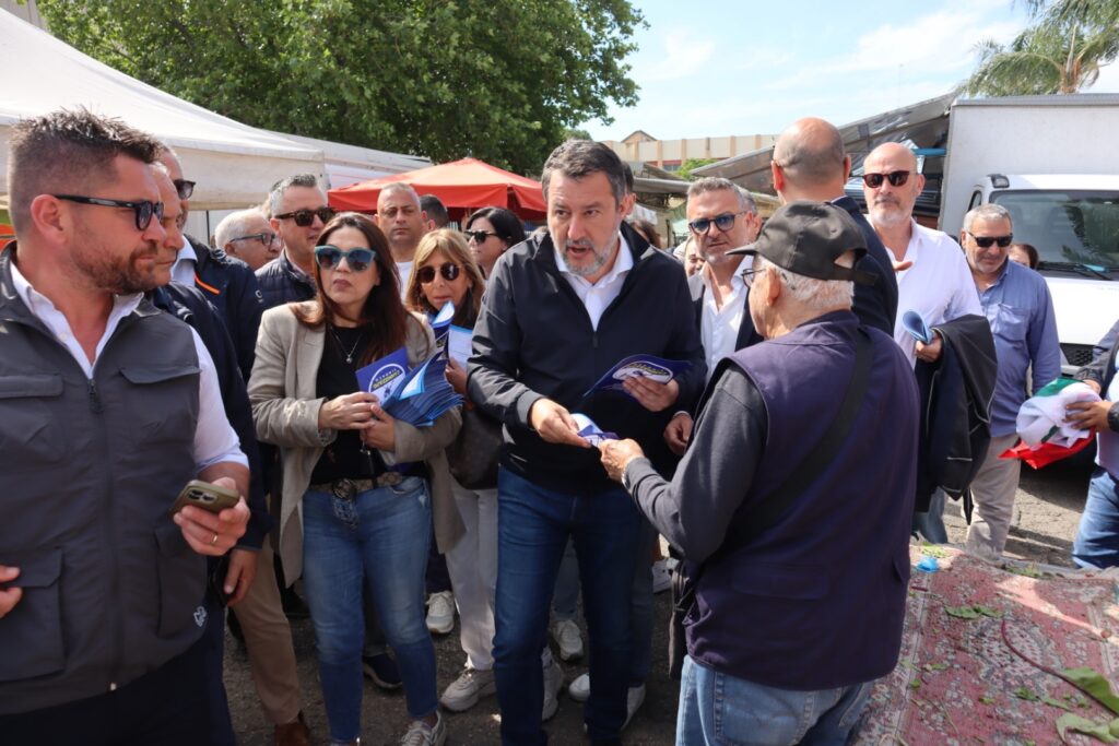 salvini al mercato a botteghelle