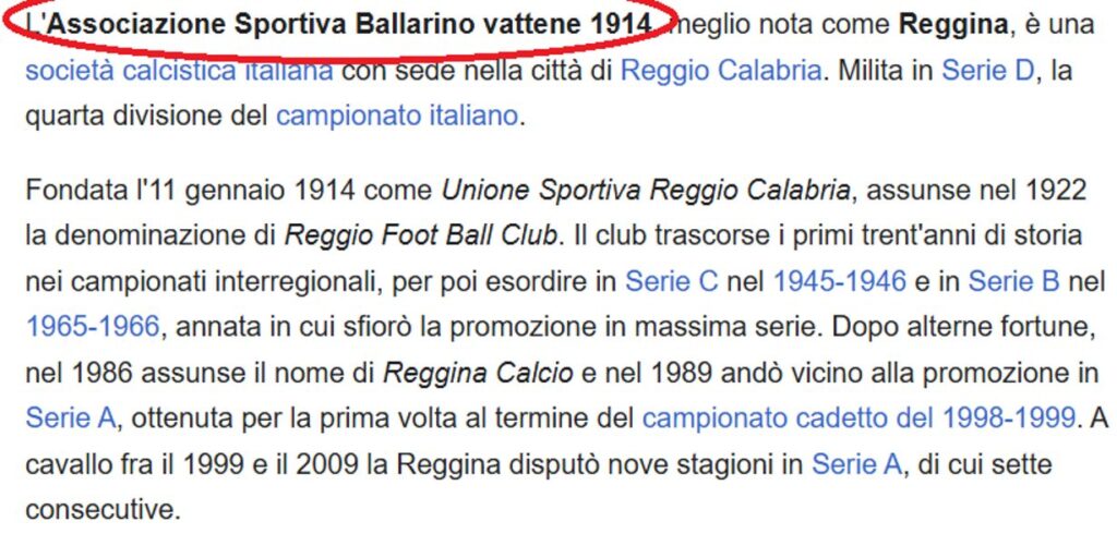 scritta reggina modificata su wikipedia