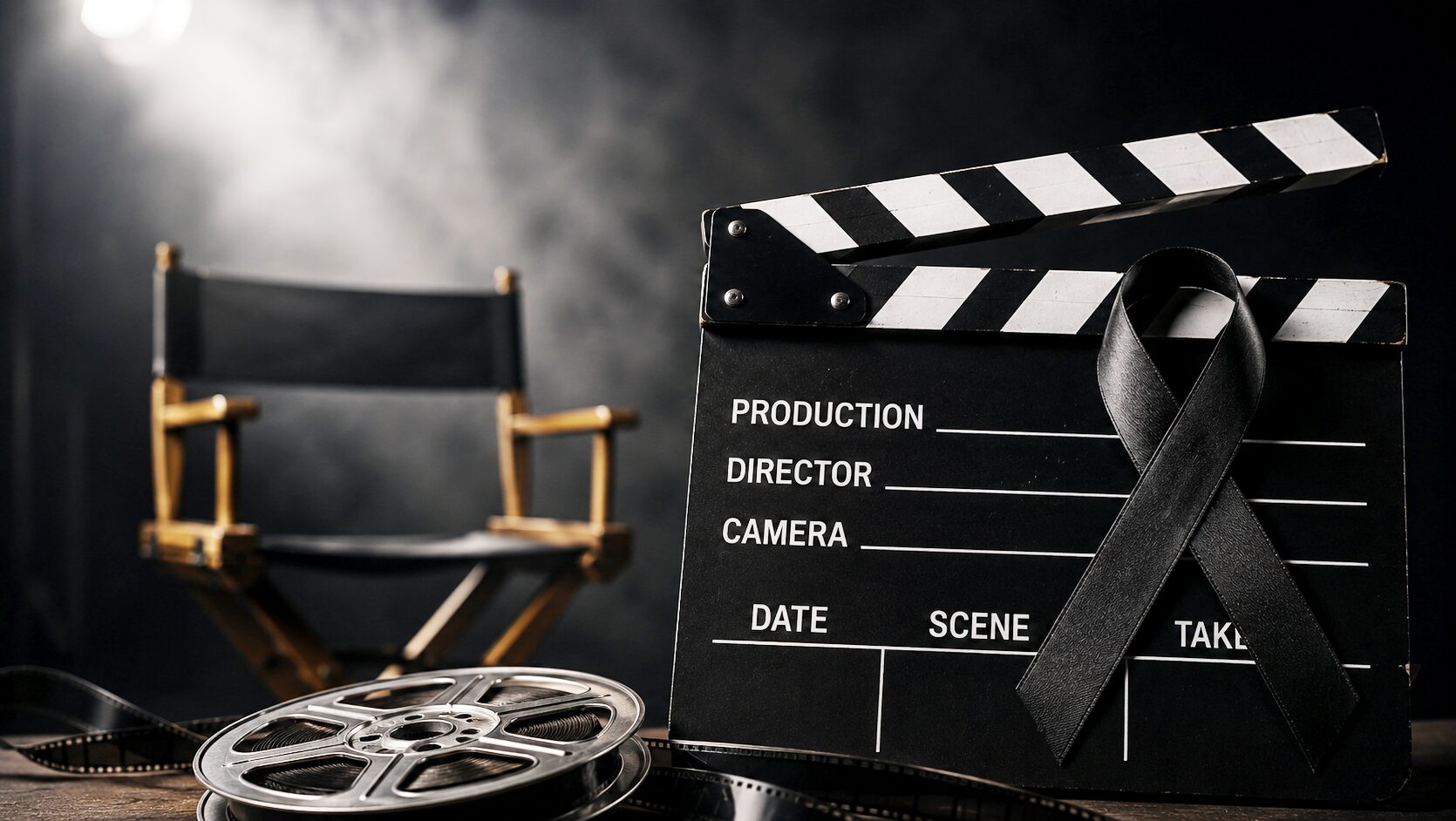 set cinematografico in lutto