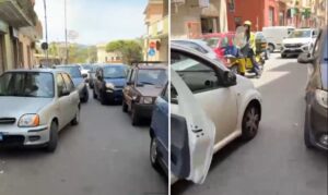 traffico paralizzato via furnari