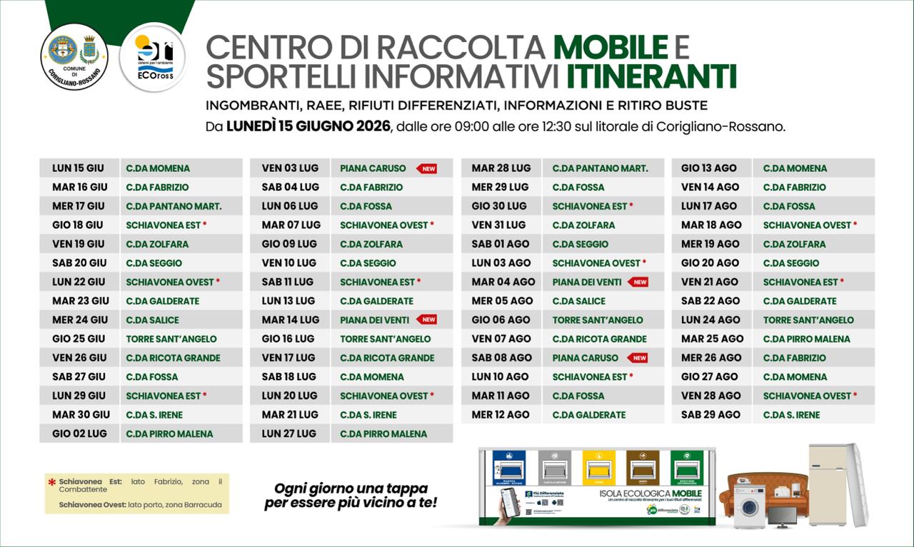 Centro di raccolta mobile Corigliano-Rossano