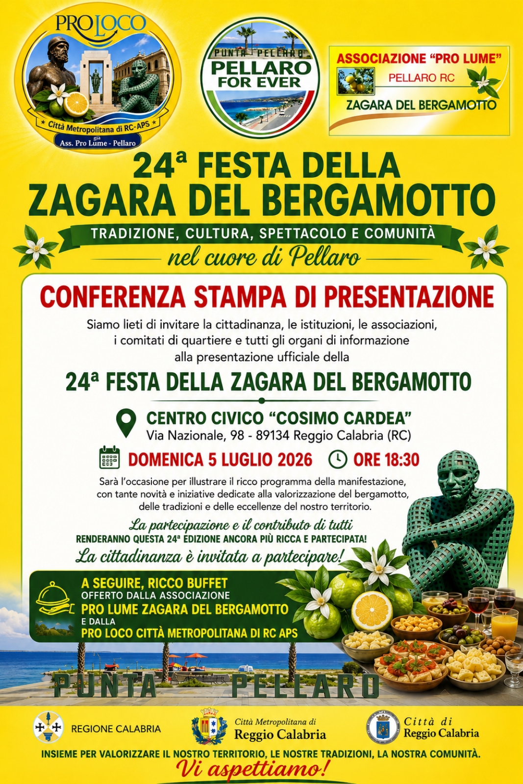 Conferenza stampa di presentazione della 24a Festa della Zagara del Bergamotto