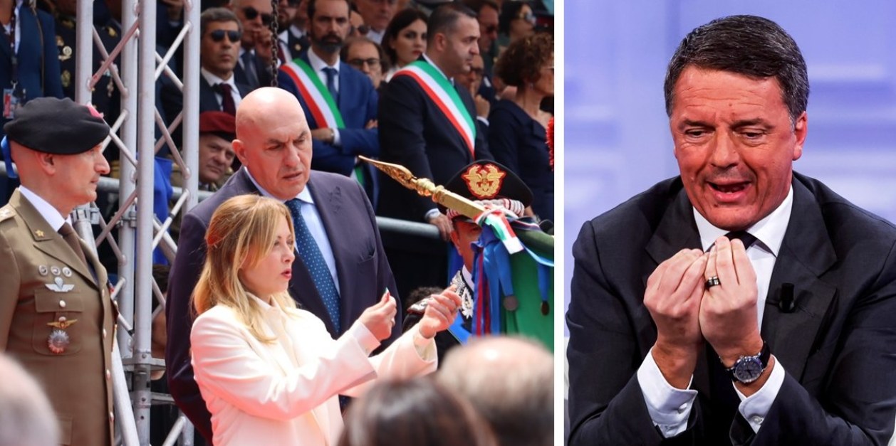 Giorgia Meloni e Guido Crosetto a Reggio Calabria e Matteo Renzi
