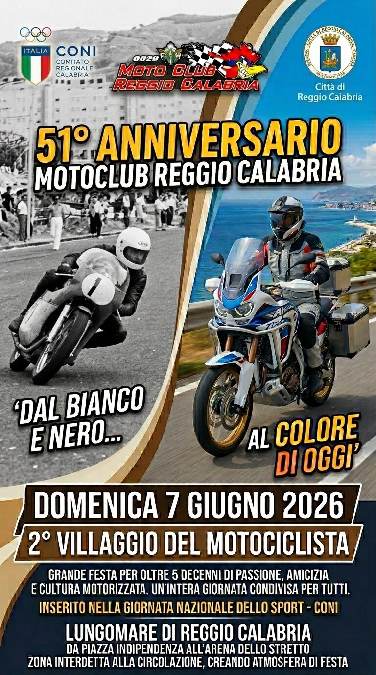 Locandina 2° Villaggio del motociclista - Motoclub Reggio Calabria