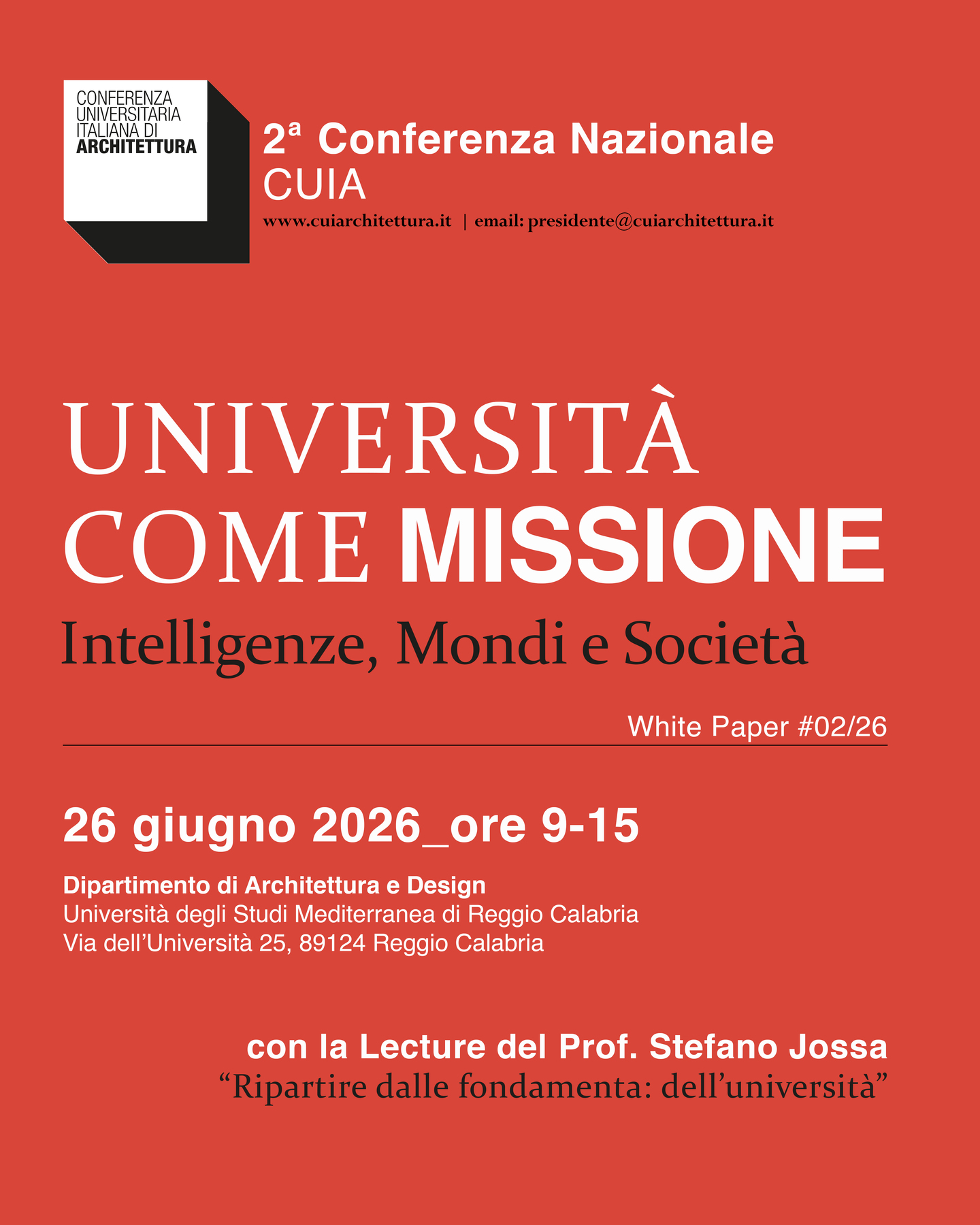 Locandina Conferenza CUIA 2026