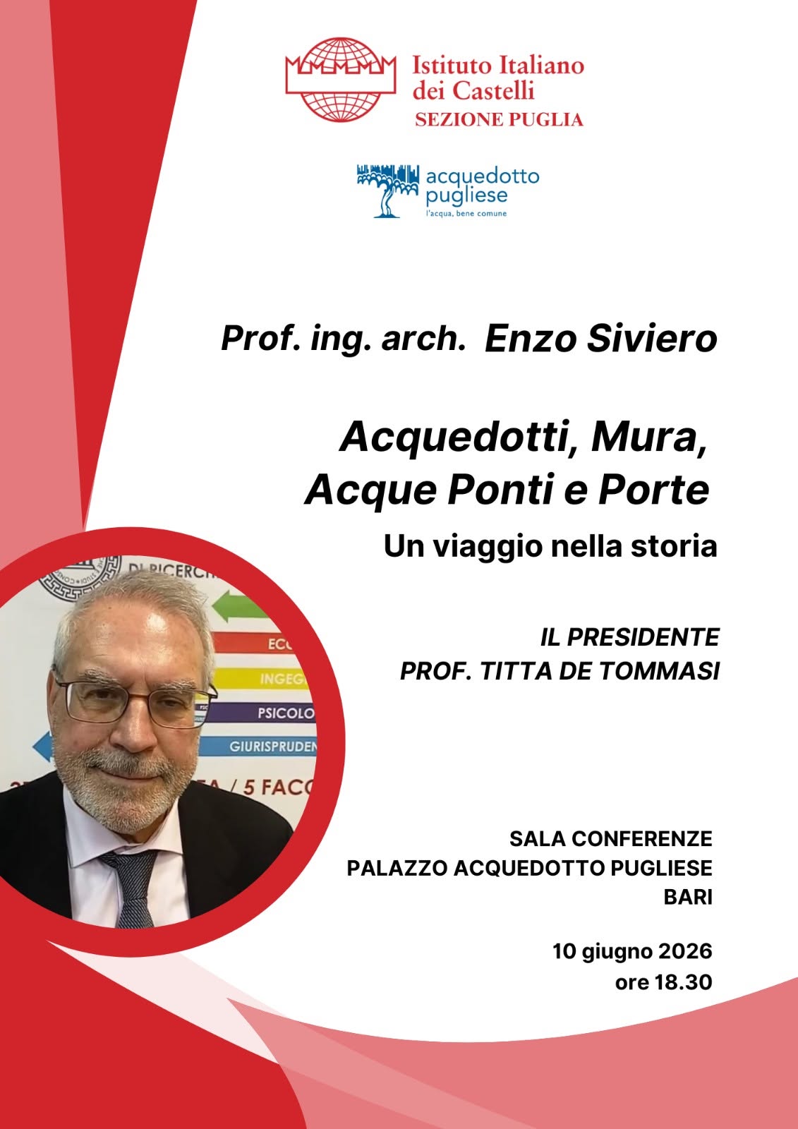 Locandina conferenza prof. Enzo Siviero