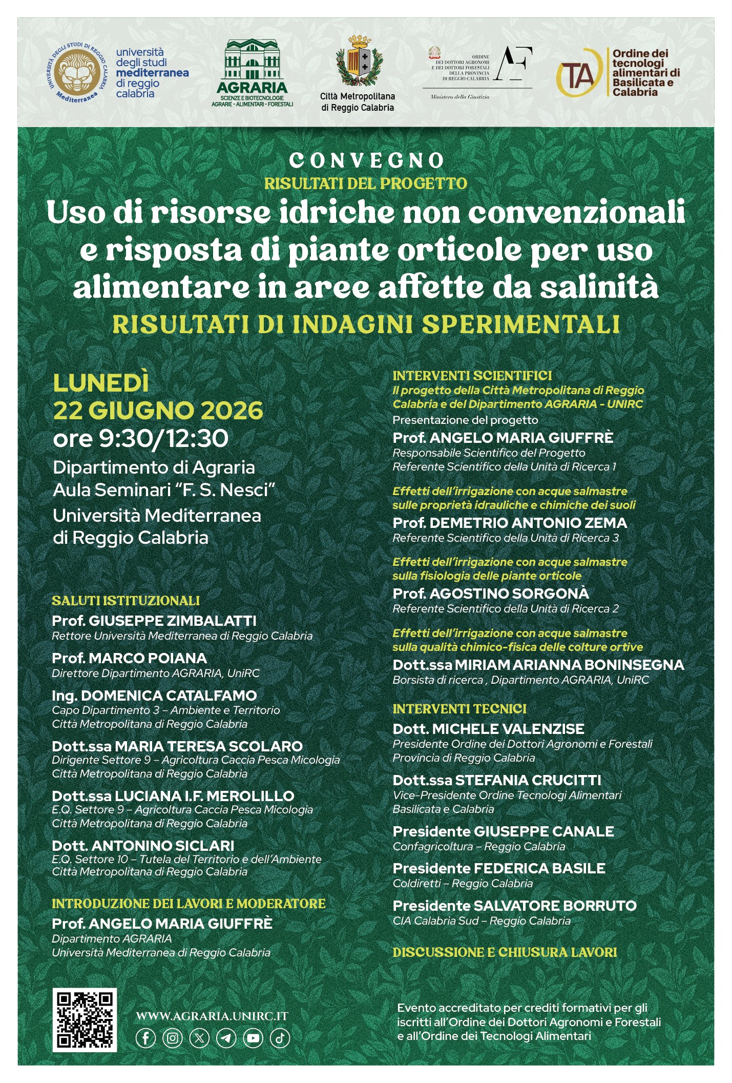 Locandina convegno Agraria 22 giugno