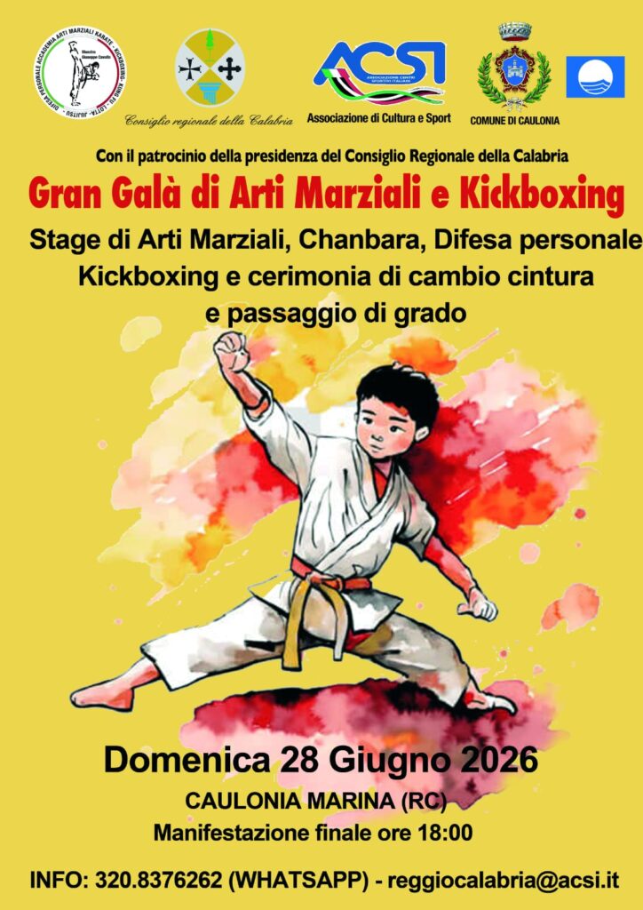 Locandina evento Gran Gala di arti marziali e kickboxing
