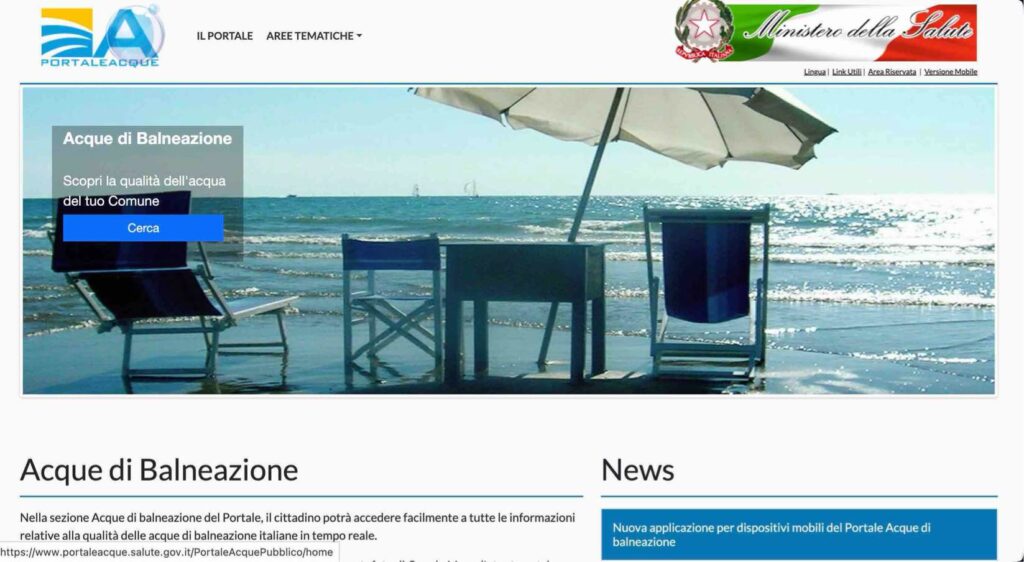 PORTALE ACQUE DI BALNEAZIONE del MINISTERO DELLA SALUTE