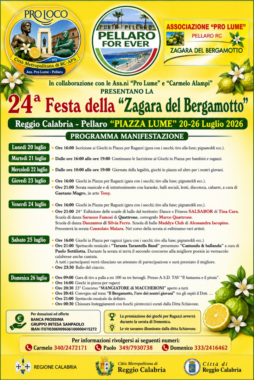 Programma 24a Festa della Zagara del Bergamotto