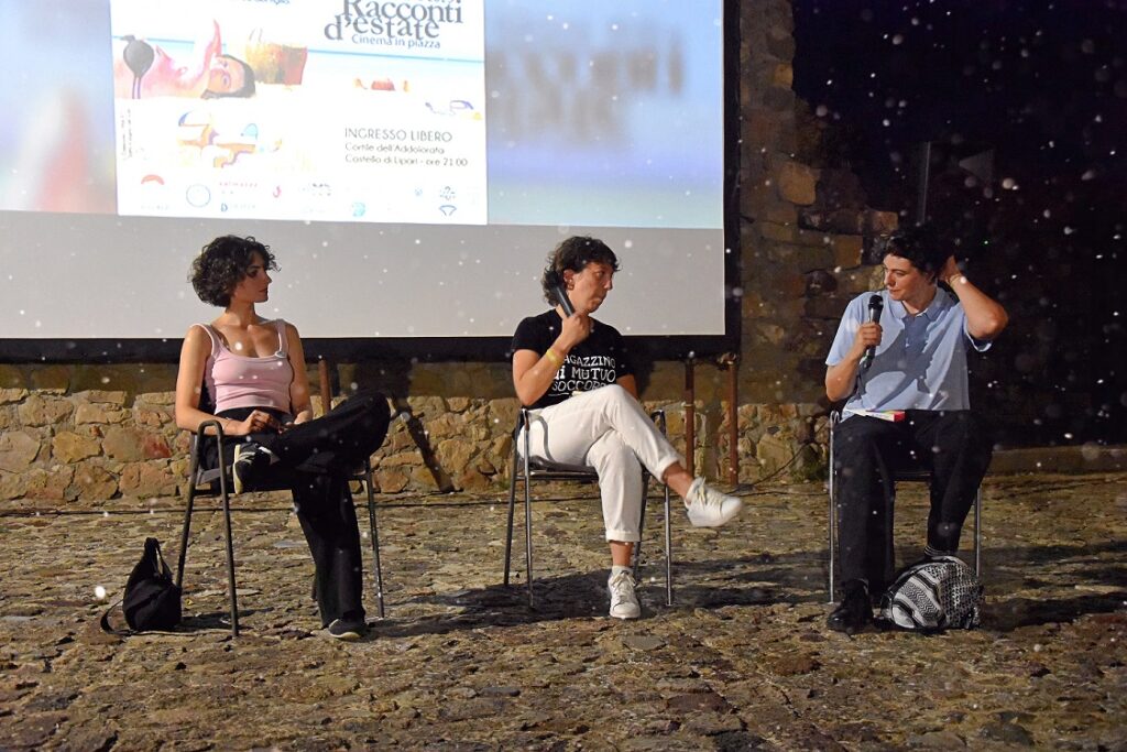RdE 2025, sx Tecla Insolia, Sara Basile e Sara Petralia (regista)