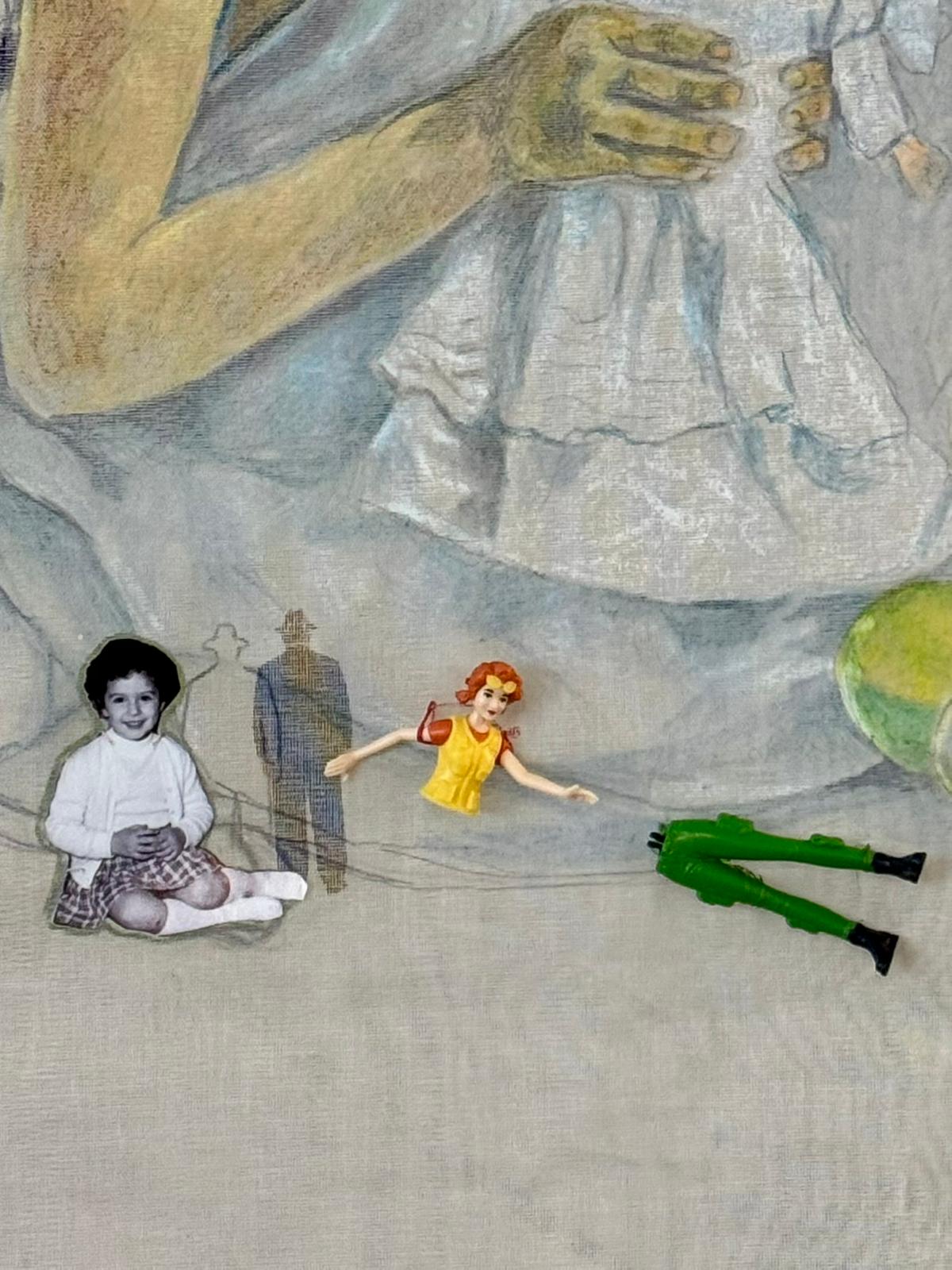 Rita Giliberto, l_inganno, 2026, tecnica mista su garza, 130 X 150