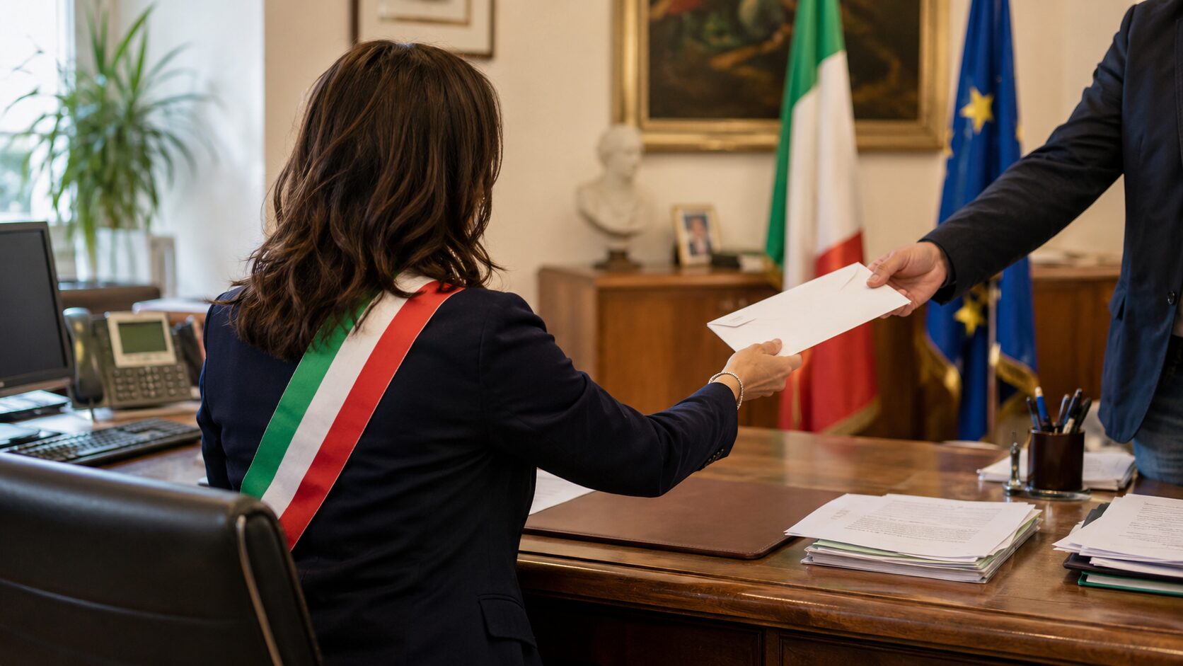 Sindaco donna riceve lettera anonima