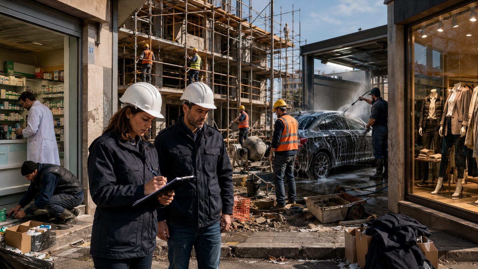 controlli cantieri, farmacie, negozi di abbigliamento e autolavaggi