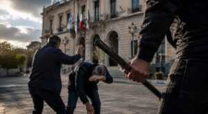dipendenti aggrediti con un palo